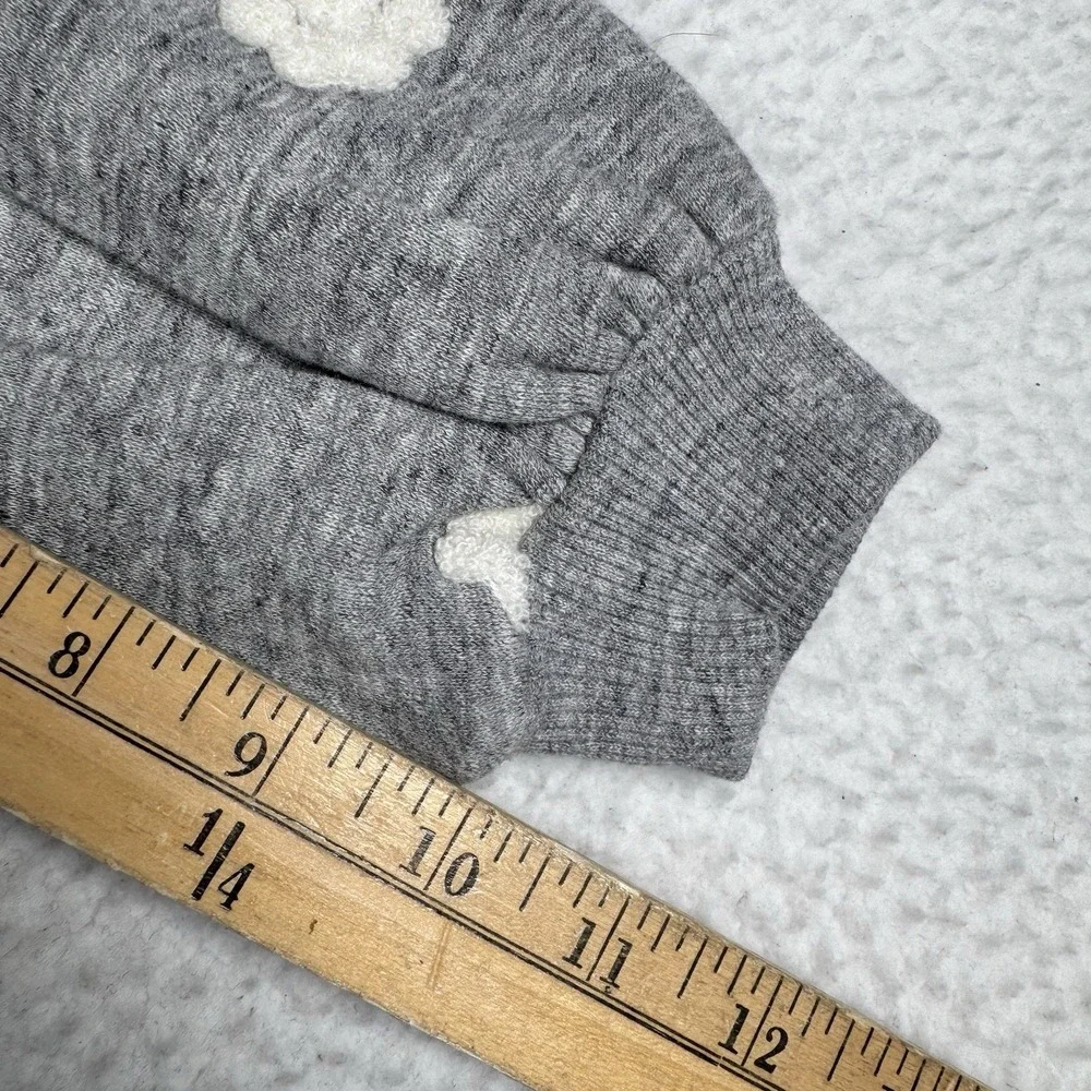 NEW - CHOLE Flower Embroidered Sweatshirt Gray - Youth Kids 5